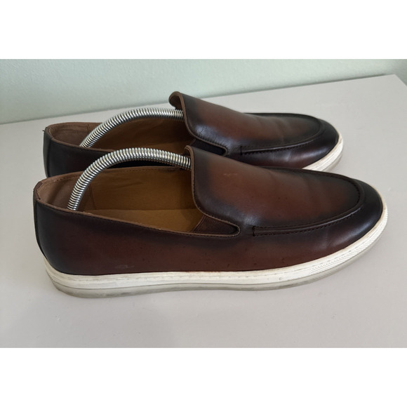 Bacco Bucci Sport Brown Leather Slip On Loafers Leather Mens size 12 - Picture 3 of 8